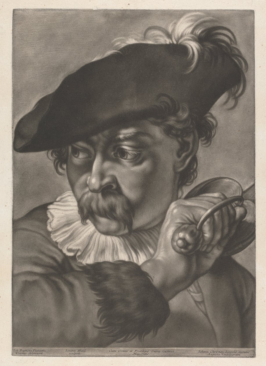 Portret mężczyzny z mieczem autorstwa Johann Lorenz Haid