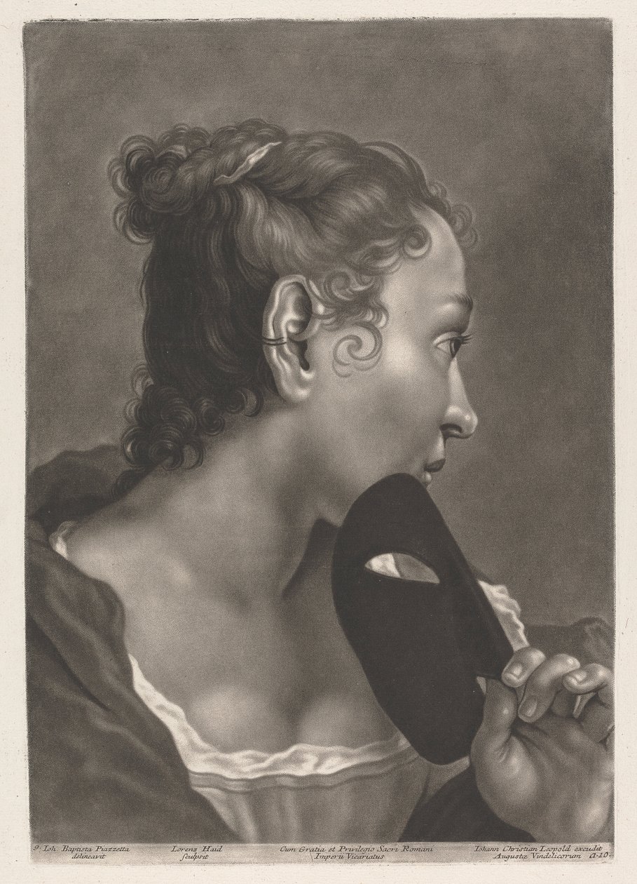 Portret kobiety z maską autorstwa Johann Lorenz Haid