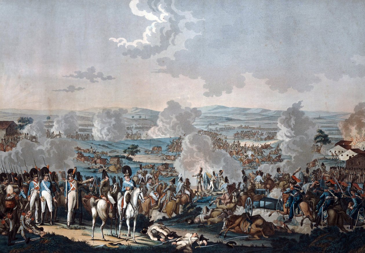 Bitwa pod Wagram (1809) - Aquatint - 52,8x63,4 - Kolekcja prywatna autorstwa Johann Lorenz Rugendas