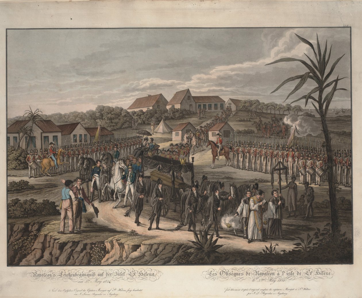 Kondukt żałobny Napoleona Bonaparte na św. Helenie, 1821 autorstwa Johann Lorenz Rugendas the Younger