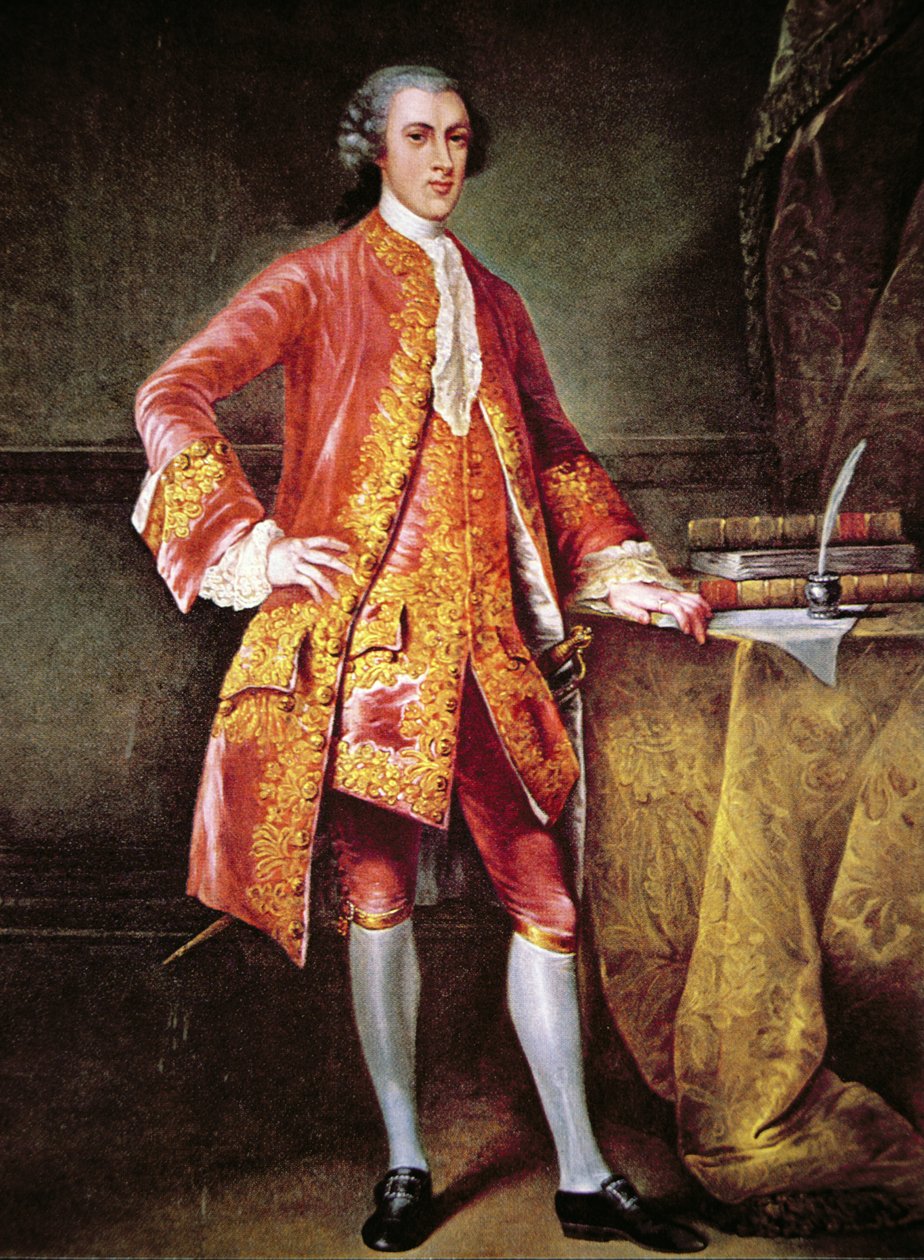 Portret Fredericka Calverta (kolor lito) autorstwa Johann Ludwig (after) Tietz