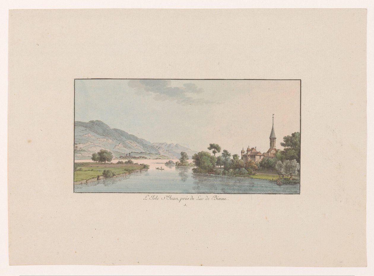 Widok na Isle Saint-Jean w jeziorze Biel L