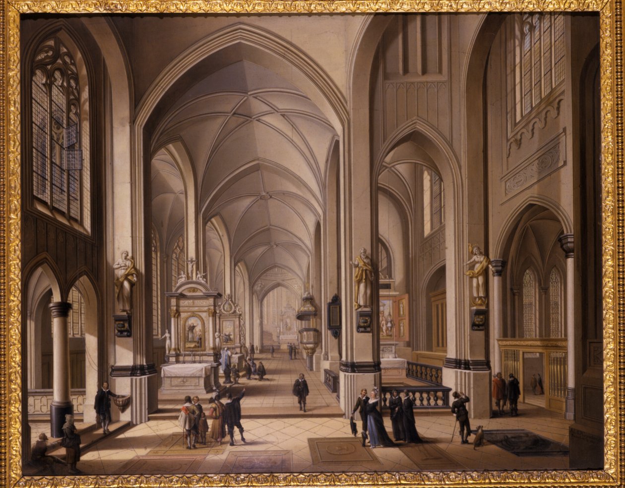 Wnętrze kościoła gotyckiego, 1787 autorstwa Johann Ludwig Ernst Morgenstern