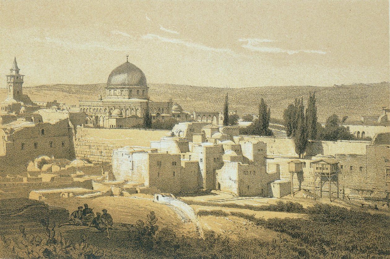 Jerozolima. Akwaforta Bernatza et alii - Steinkopk J.F. Redaktor autorstwa Johann Martin Bernatz