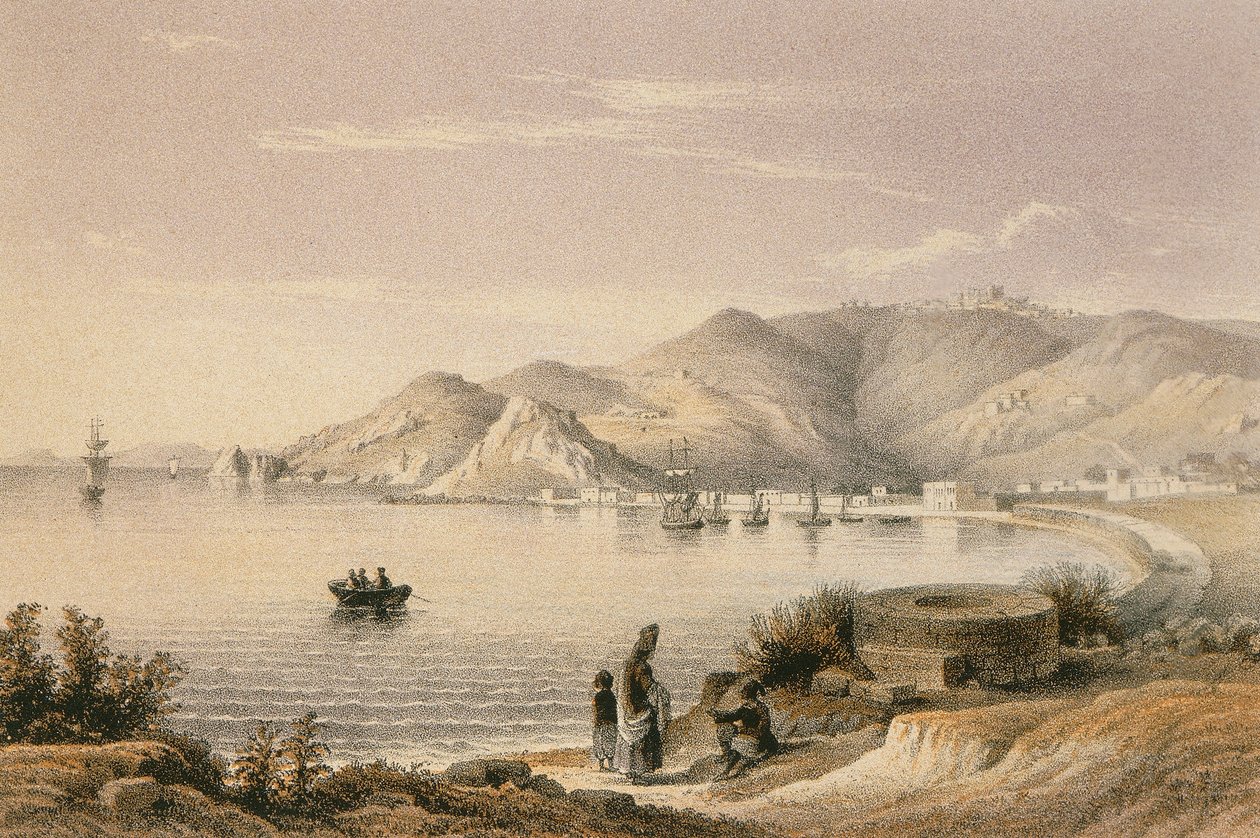 Patmos w rycinie Bernatza et alii - Steinkopk J.F. Editore autorstwa Johann Martin Bernatz