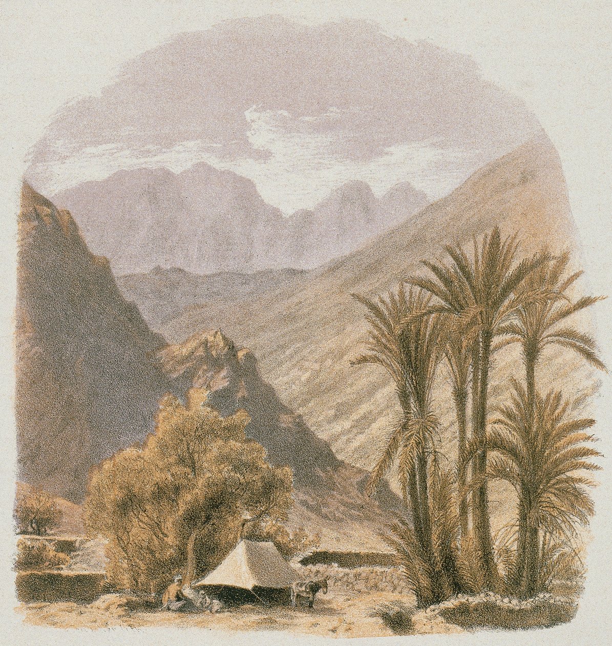 Synaj. Akwaforta Bernatza et al - Steinkopk J.F. Redaktor autorstwa Johann Martin Bernatz