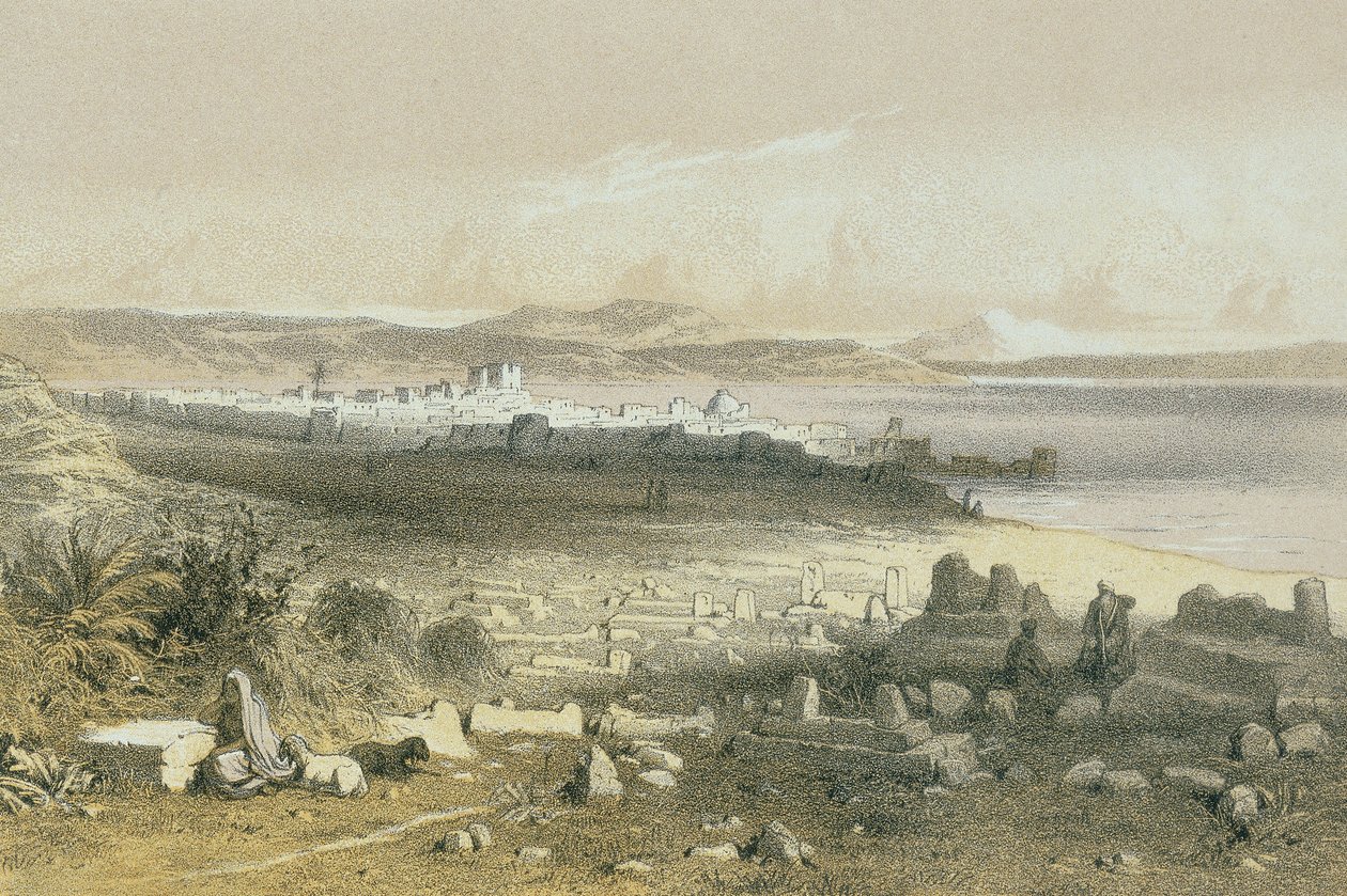 Tiberias na akwafortach Schachera-Steinkopka J.F. Editore autorstwa Johann Martin Bernatz