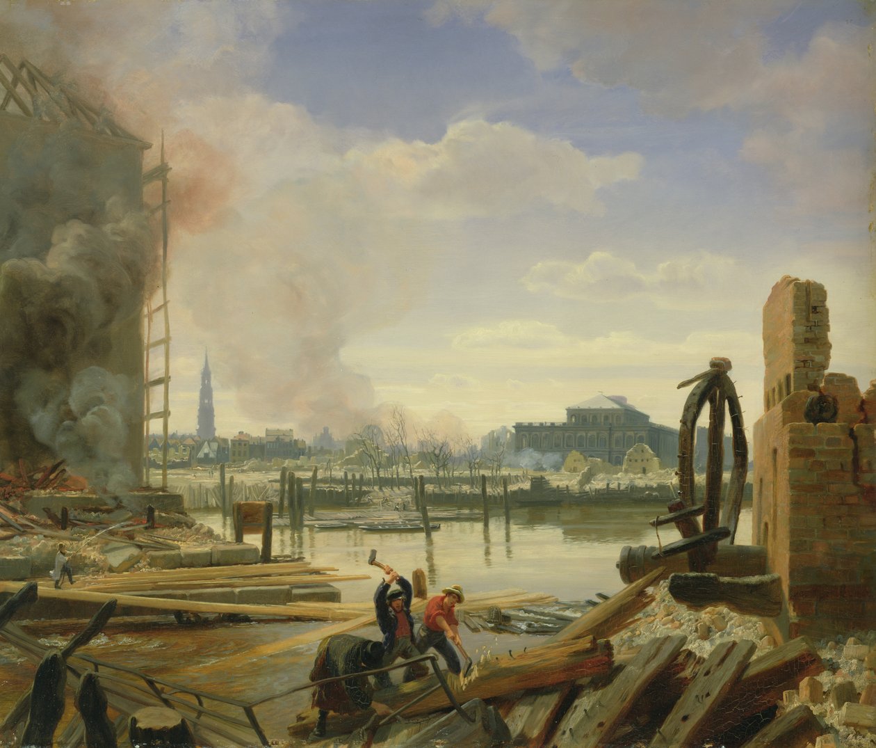 Hamburg po pożarze 1842, 1842 autorstwa Johann Martin Gensler