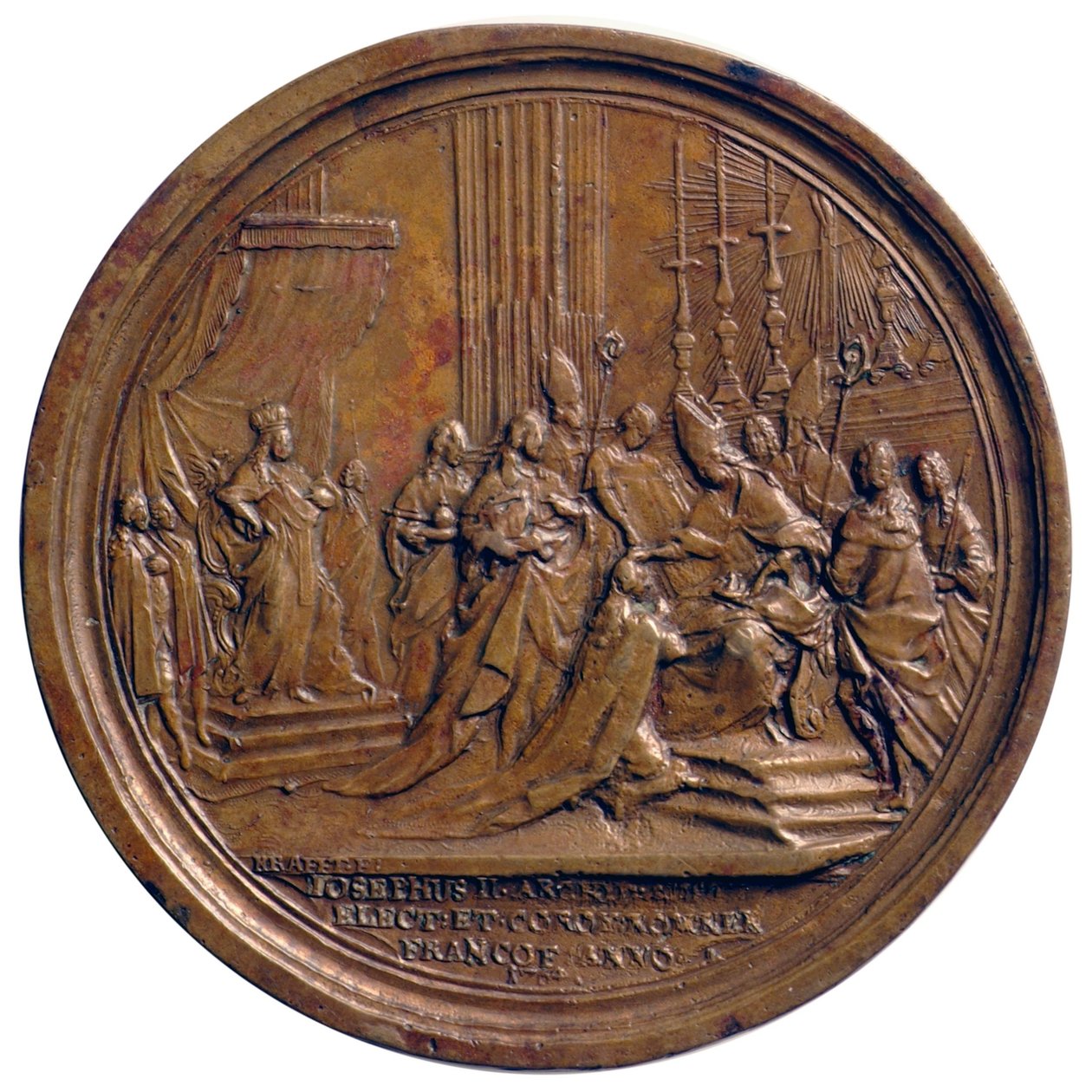 Koronacja Józefa II na króla niemiecko-rzymskiego we Frankfurcie nad Menem w 1764 r. autorstwa Johann Martin Krafft