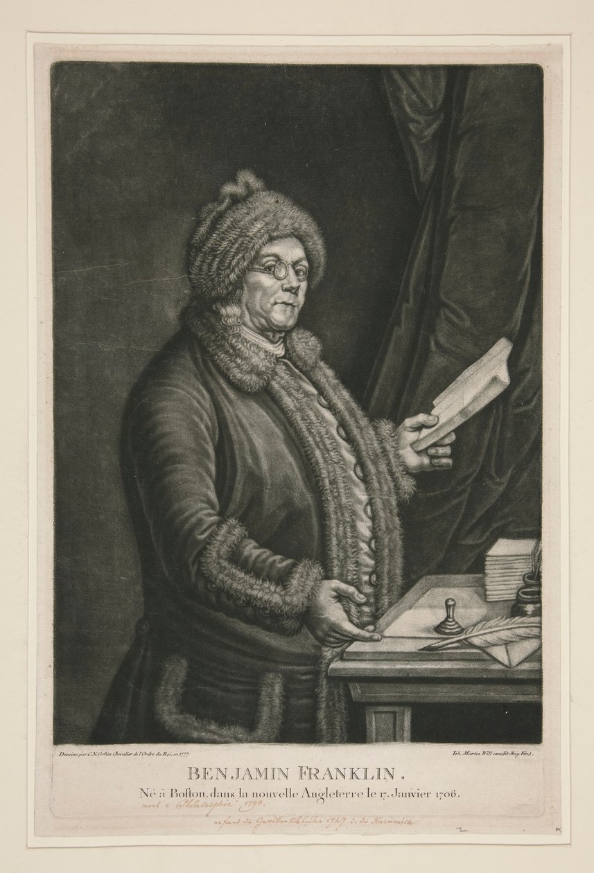 Benjamin Franklin autorstwa Johann Martin Will
