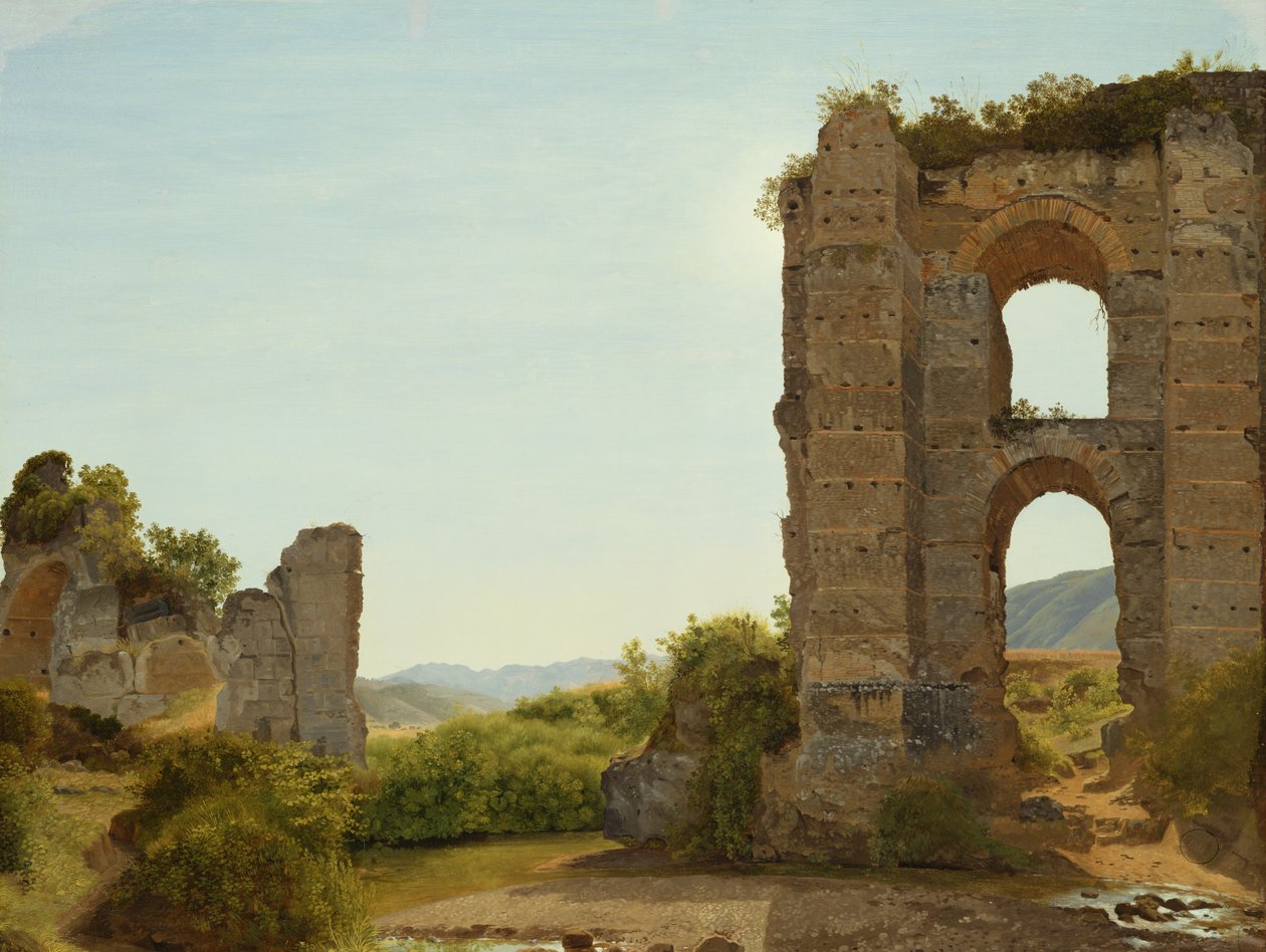 Ruiny pod Rzymem, ok. 1796 (olej na papierze na płótnie) autorstwa Johann Martin von Rohden