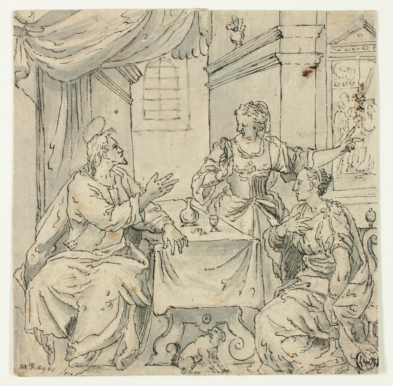 Chrystus przy stole Maryi i Marty autorstwa Johann Mathias Kager