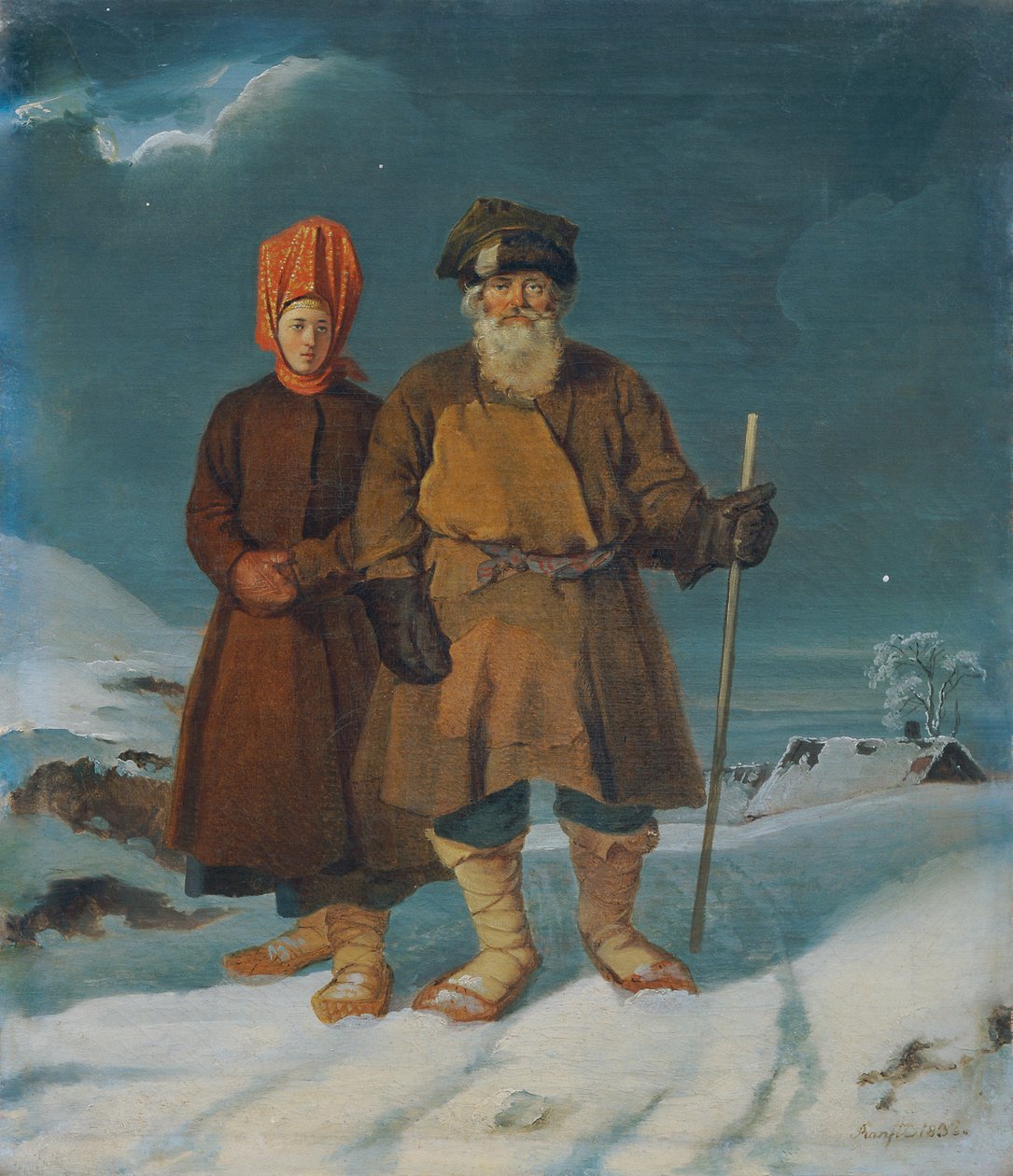 Rosyjska para chłopska autorstwa Johann Matthias Ranftl
