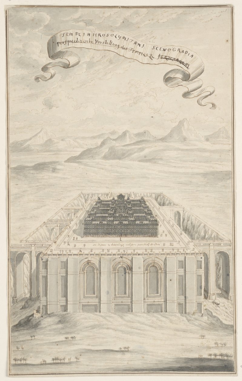 Studium dla Świątyni w Jerozolimie, ilustracja 424, Physica Sacra autorstwa Johann Melchior Füssli