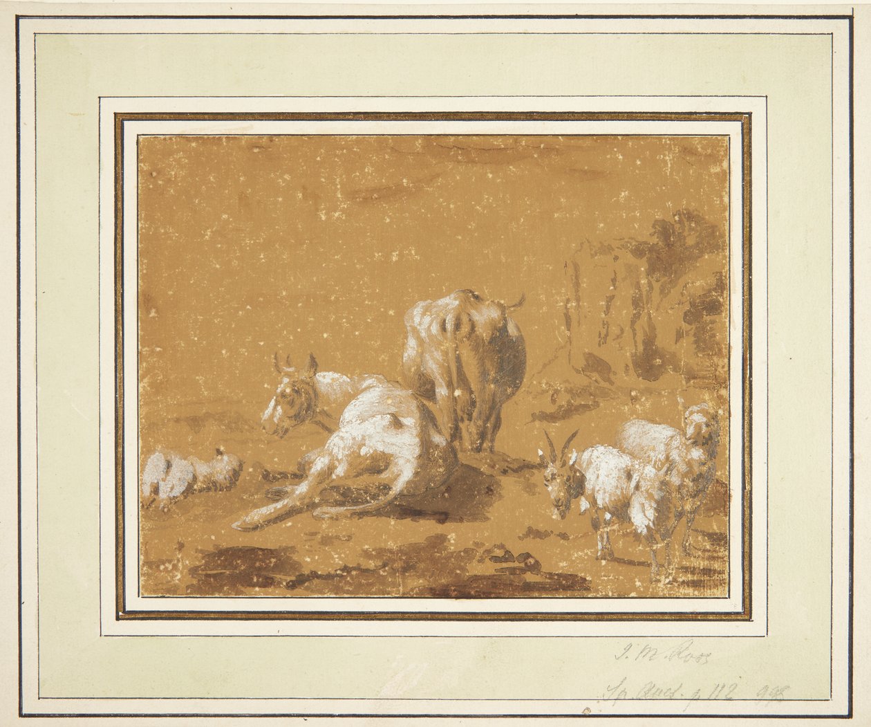 Krajobraz z krowami i kozami autorstwa Johann Melchior Roos