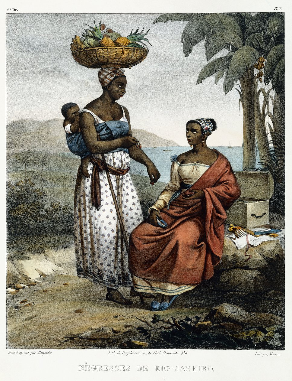 Czarne kobiety z Rio-Janeiro, z filmu „Malownicza podróż do Brazylii” autorstwa Johann Moritz (after) Rugendas