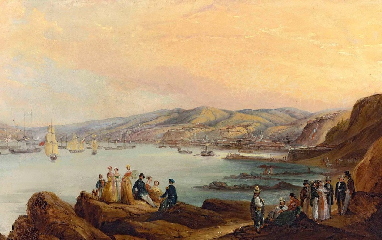 hiszpański: Caleta el membrillo, Valparaíso lub Personajes de Valparaíso autorstwa Johann Moritz Rugendas