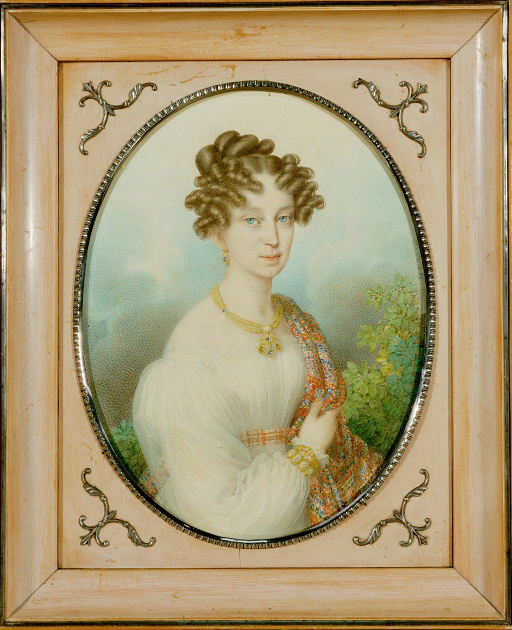 Marie-Louise Habsburg-Lothringen, wdowa po Napoleonie I, księżna Parmy ... (akwarela na tekturze) autorstwa Johann Nepomuk Ender