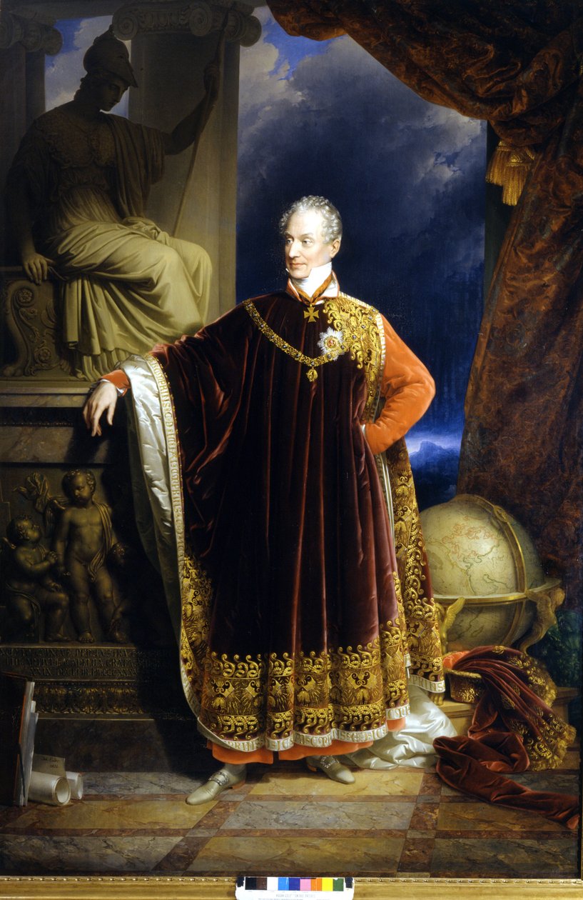 Portret księcia Klemensa (Klementa) Wenzela Lothara von Metternicha (1773-1859), austriackiego męża stanu i dyplomaty, obraz J.N.Endera autorstwa Johann Nepomuk Ender