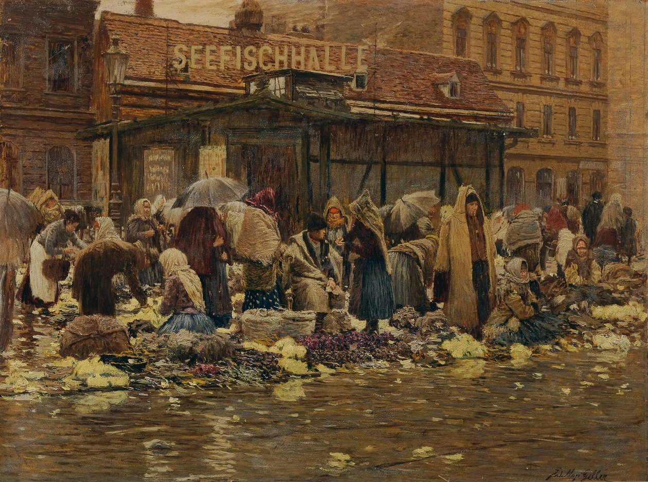 Motyw rynku na Haide autorstwa Johann Nepomuk Geller