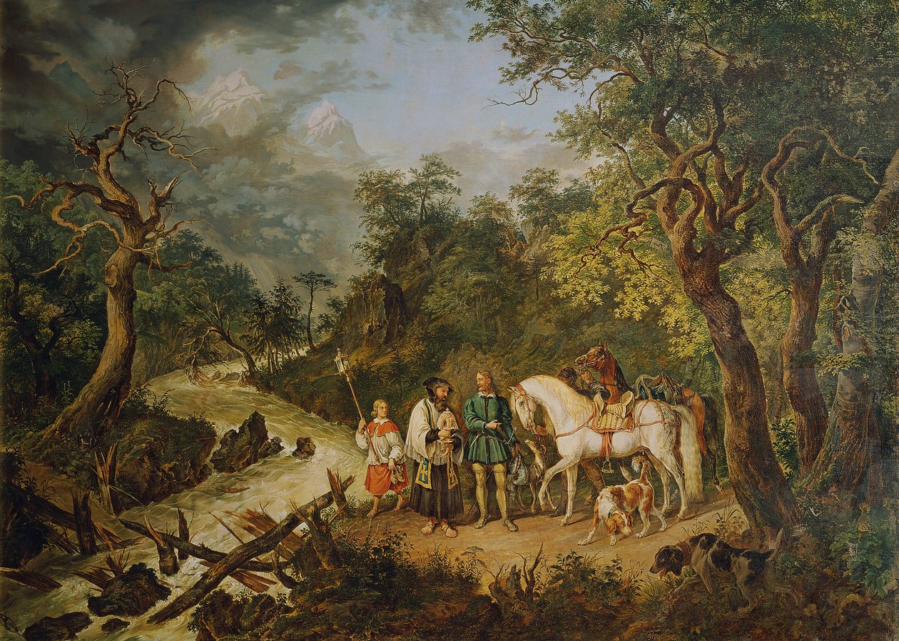 Rudolf von Habsburg i ksiądz autorstwa Johann Nepomuk Höchle