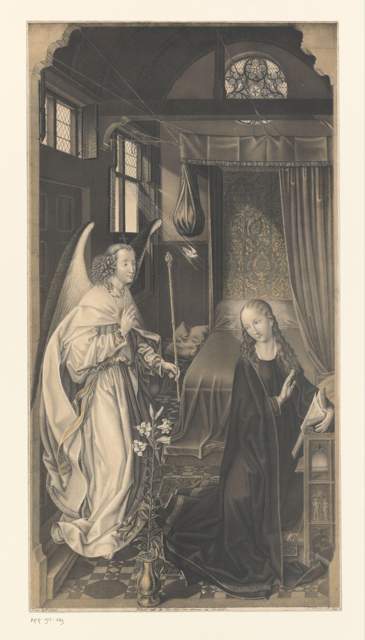 zwiastowanie Dzieła z kolekcji braci Boisserée (tytuł serii) Galerie des Frères Boisserée (tytuł serii) autorstwa Johann Nepomuk Strixner