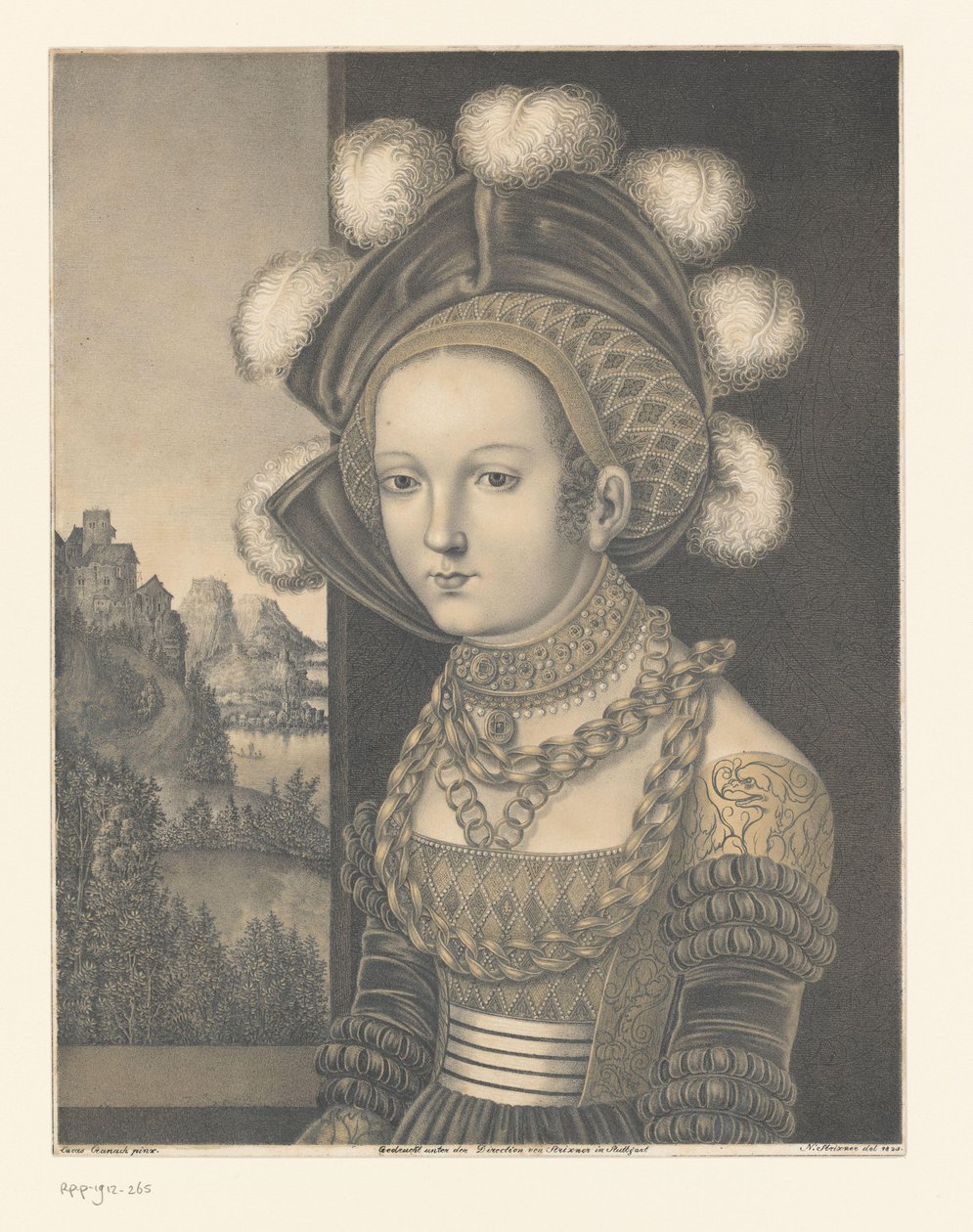 Portret nieznanej młodej kobiety Dzieła z kolekcji braci Boisserée (tytuł serii) Galerie des Frères Boisserée (tytuł serii) autorstwa Johann Nepomuk Strixner