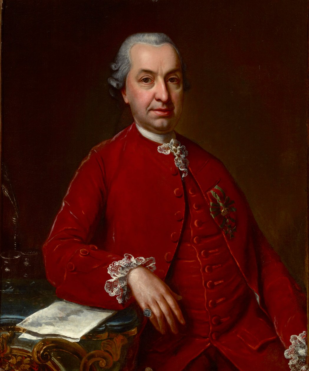 Portret barona Samuela von Brukenthala (1721-1803), gubernatora Wielkiego Księstwa Siedmiogrodu, autorstwa Della Croce, Johanna Nepomuka (1736-1819). olej na płótnie, ok. 1790. Wymiar : 93x71 cm. Muzeul National Brukenthal, Sybin autorstwa Johann Nepomuk della Croce