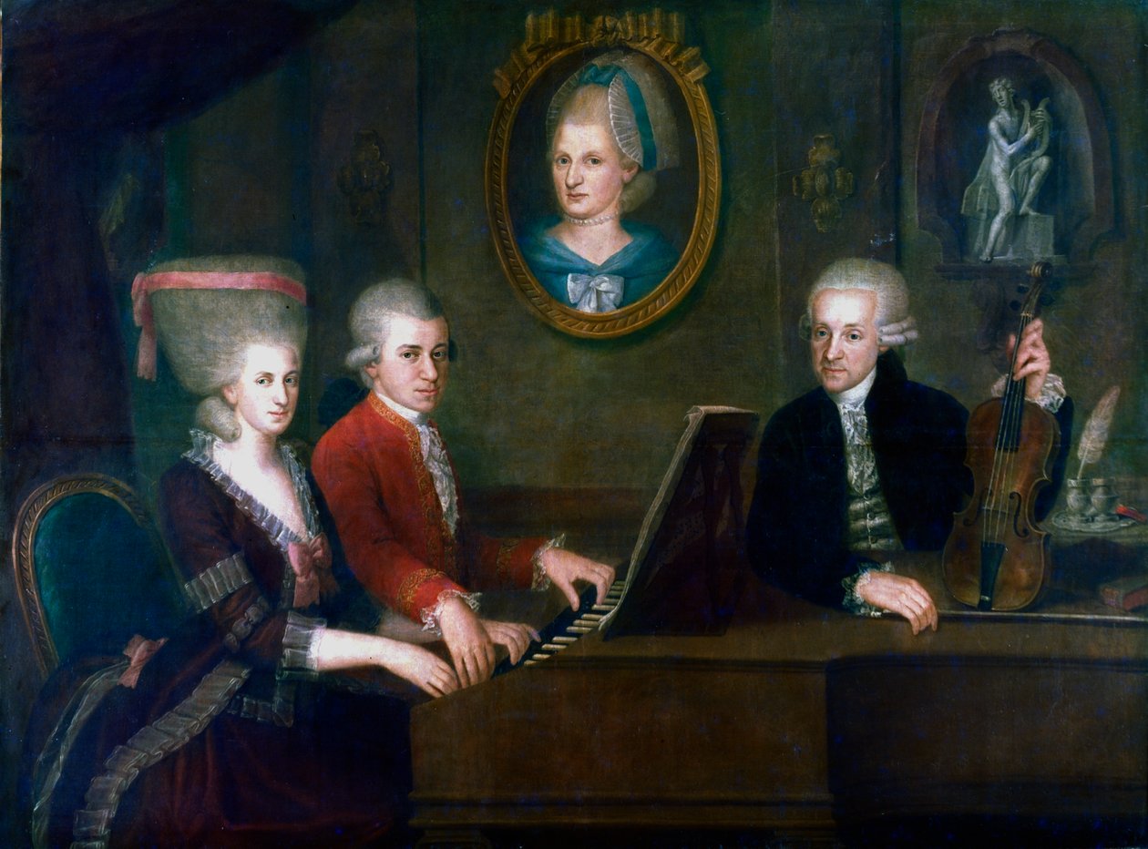 Rodzina Mozartów, 1780-1781 autorstwa Johann Nepomuk della Croce