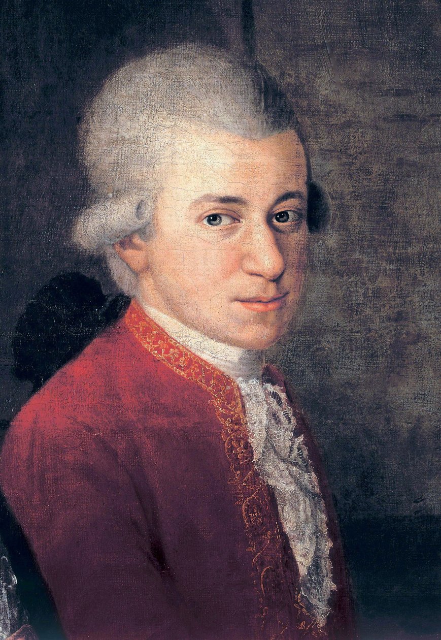 Wolfgang Amadeus Mozart (1756-1791) - detal par. Johann Nepomuk della Croce (1736-1819) autorstwa Johann Nepomuk della Croce