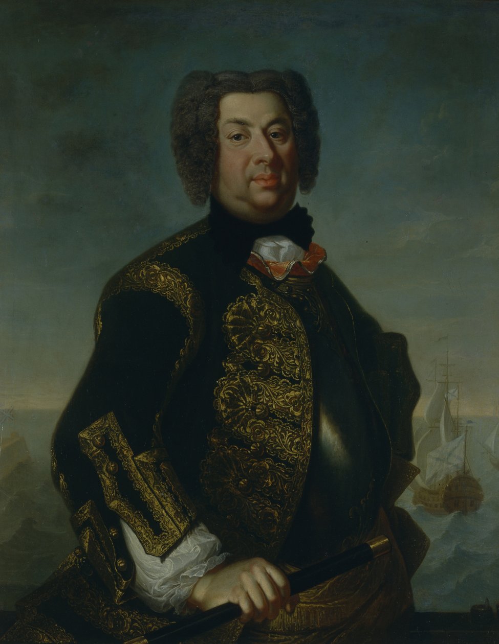 Portret kontradmirała Wasilija Afanasiewicza Dmitrieva-Mamonowa, 1735 autorstwa Johann Paul Luedden
