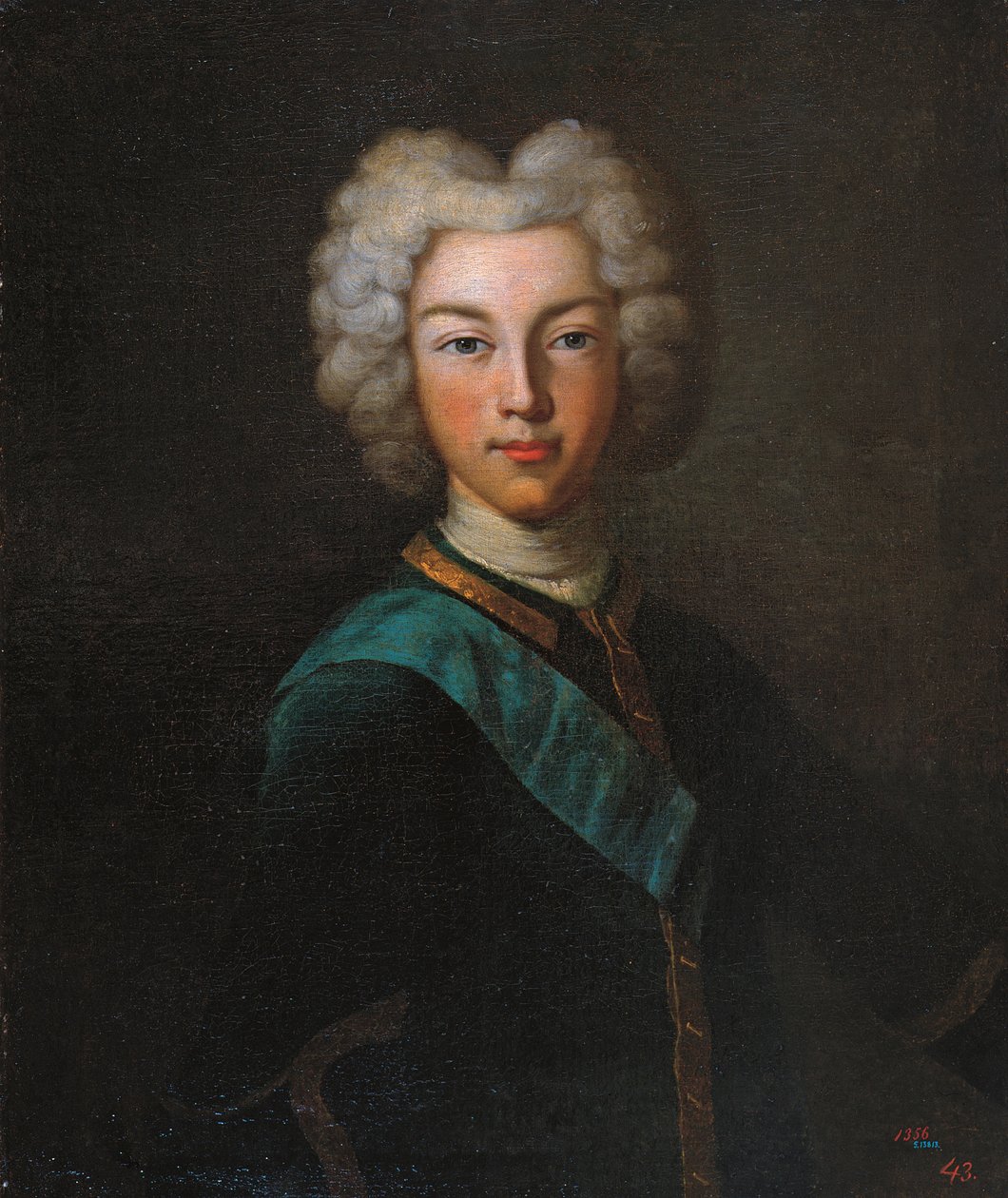 Portret cara Rosji Piotra II 1715-1730, koniec lat 20. XVIII wieku autorstwa Johann Paul Luedden