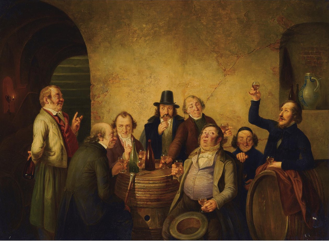 Degustacja wina autorstwa Johann Peter Hasenclever