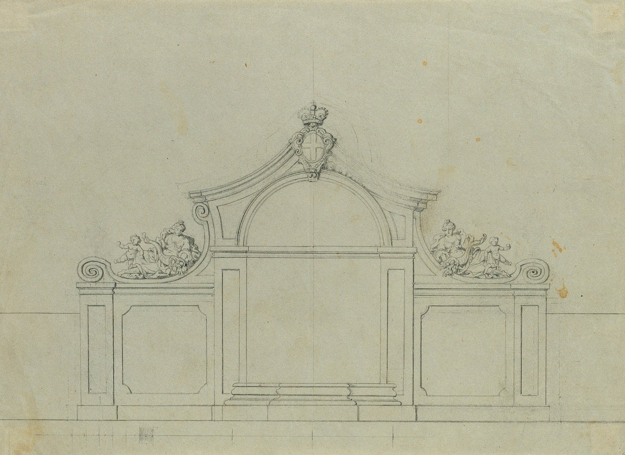 Fontanna w brzoskwiniowym ogrodzie Górnego Belwederu autorstwa Johann Peter Krafft