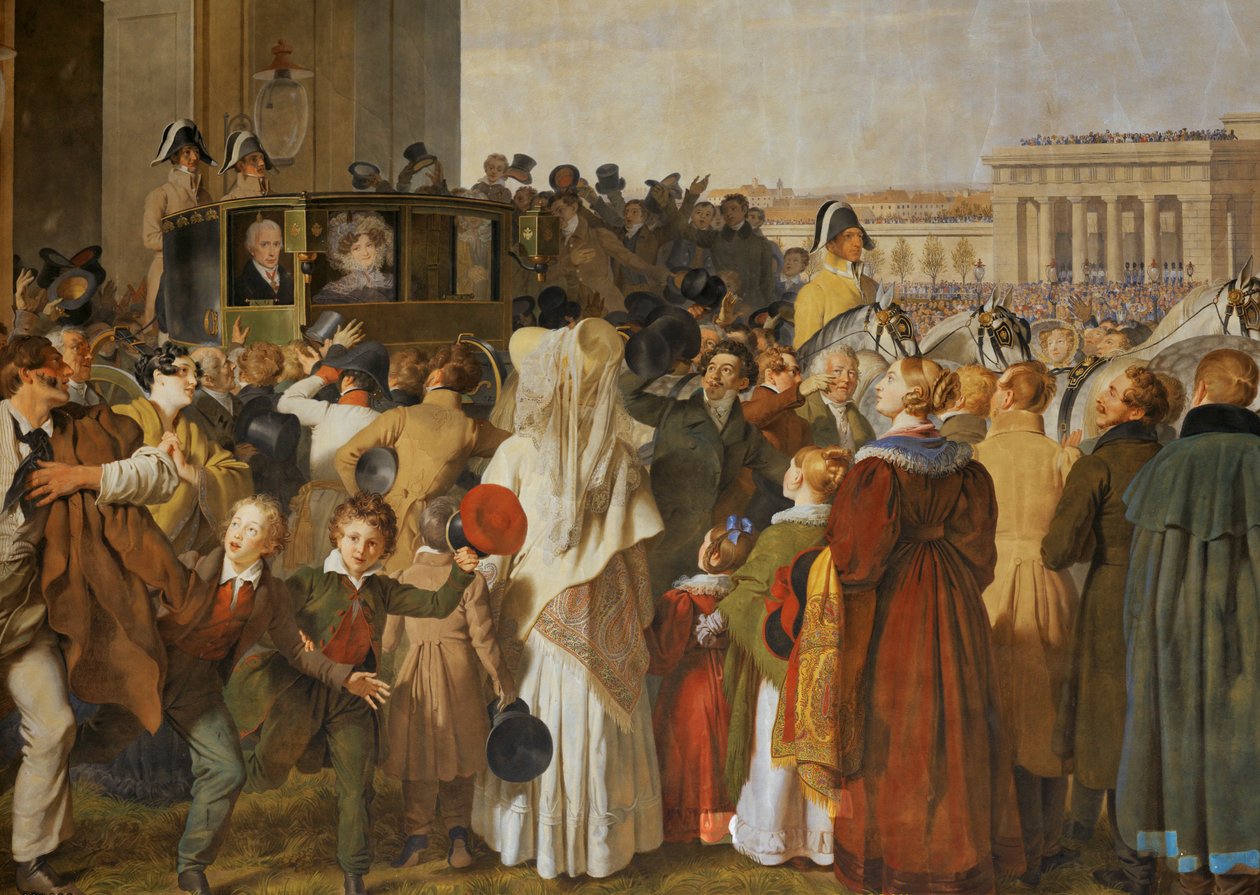 Przejazd cesarza Franciszka I po ciężkiej chorobie ... autorstwa Johann Peter Krafft