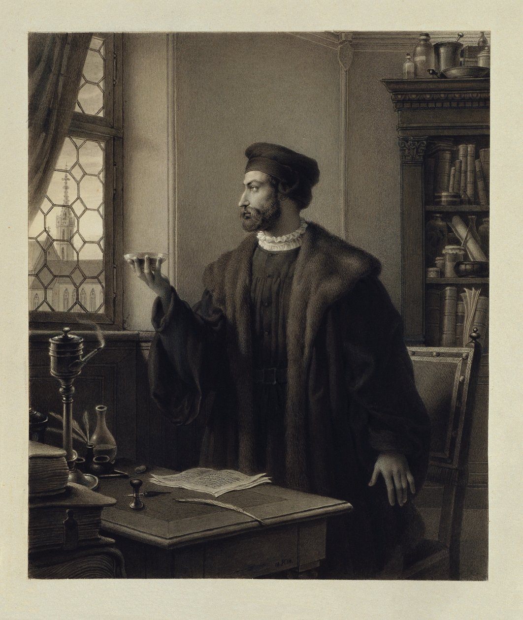Faust w gabinecie autorstwa Johann Peter Krafft