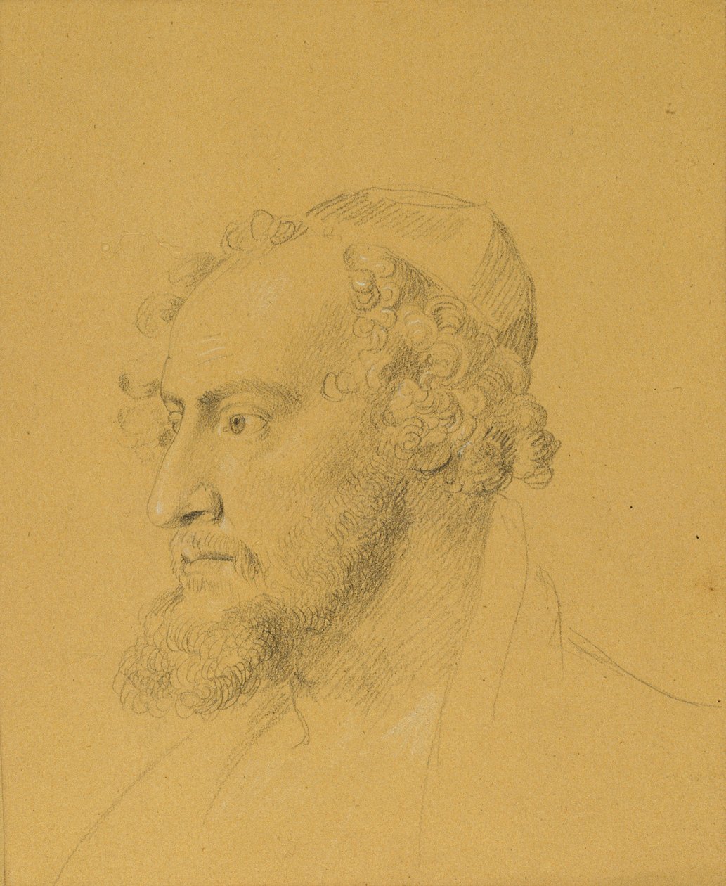 Studium głowy brodatego mężczyzny autorstwa Johann Peter Krafft