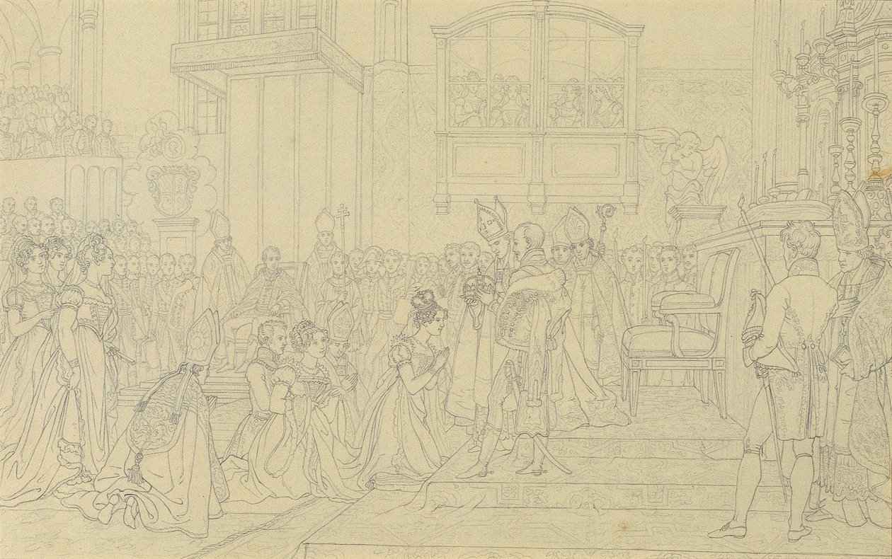 Koronacja cesarzowej Karoliny Augusty w Pressburgu autorstwa Johann Peter Krafft