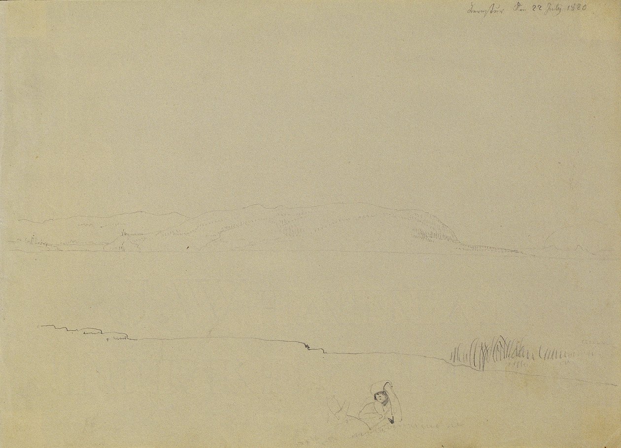 Szkic krajobrazowy jeziora Balaton autorstwa Johann Peter Krafft