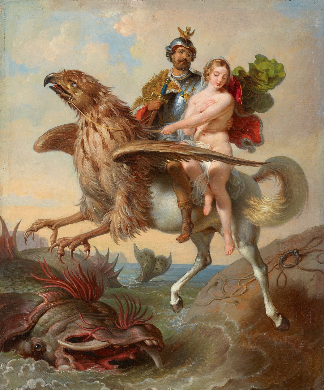 Rüdiger i Angelica (badanie dla „Rüdiger i Angelica”) autorstwa Johann Peter Krafft