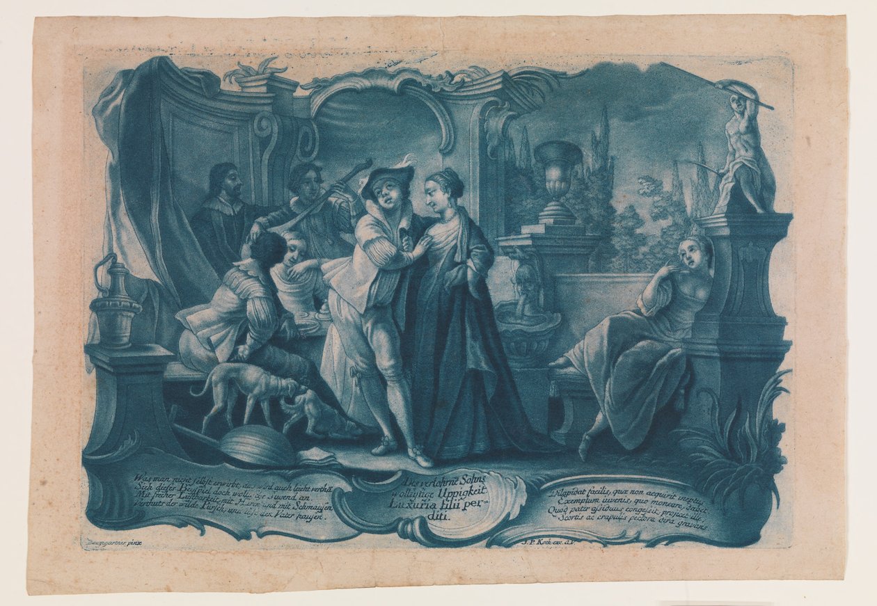 Syn marnotrawny w towarzystwie kurtyzan autorstwa Johann Philip Koch
