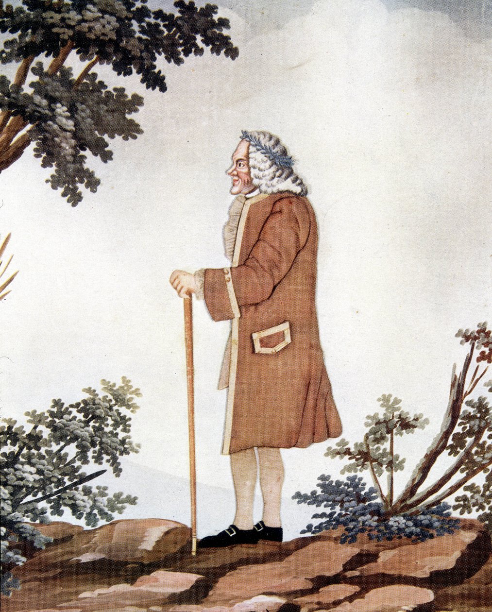 Portret Woltera, francuskiego pisarza (1694-1778) - w „”Gwaszu i jedwabiu”” przypisywany Johannowi Huberowi z Genewy autorstwa Johann Rudolph the Elder (attr.to) Huber