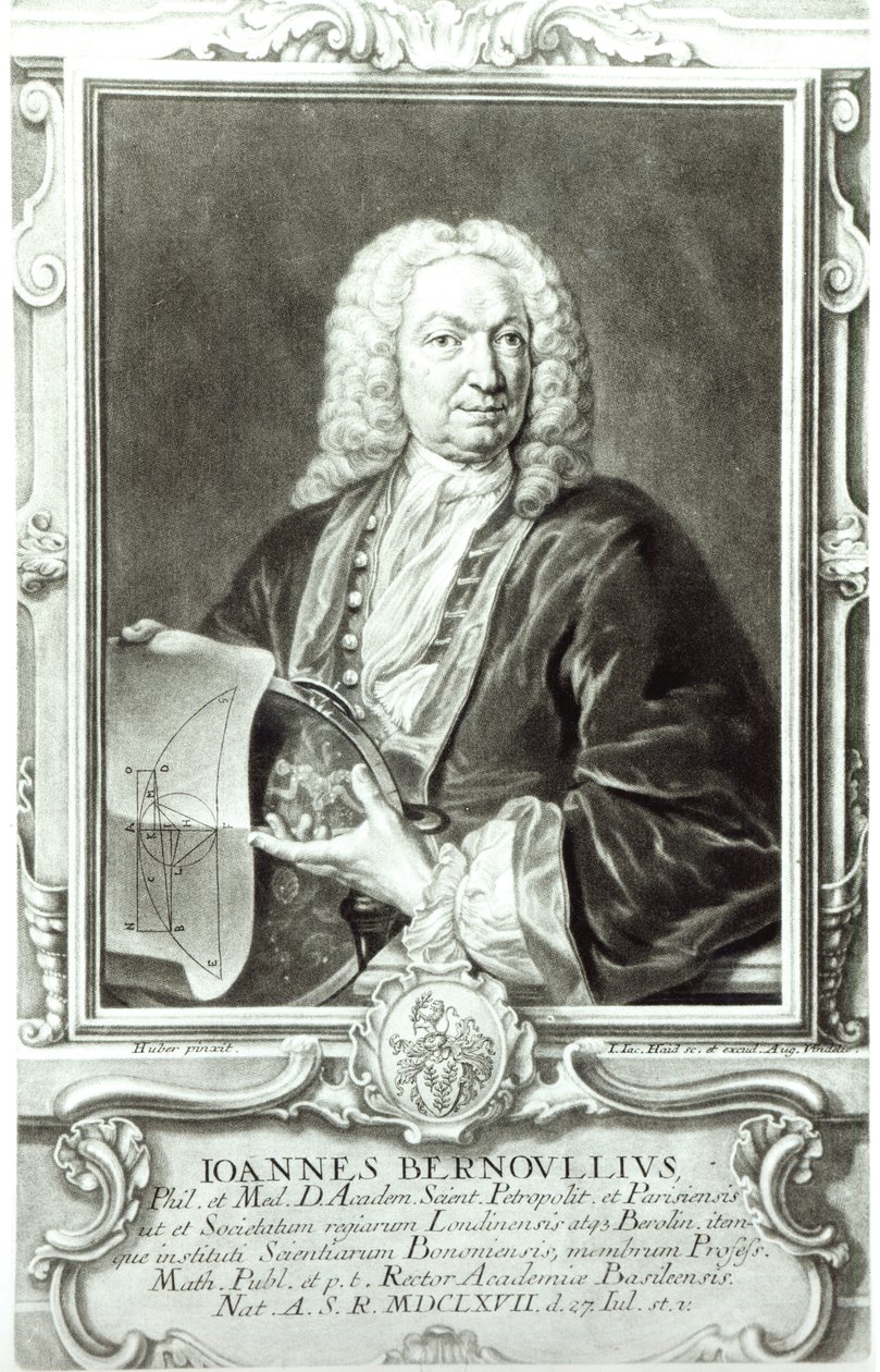 Portret Jeana Bernoulliego (1667-1748) autorstwa Johann Rudolph the Elder Huber