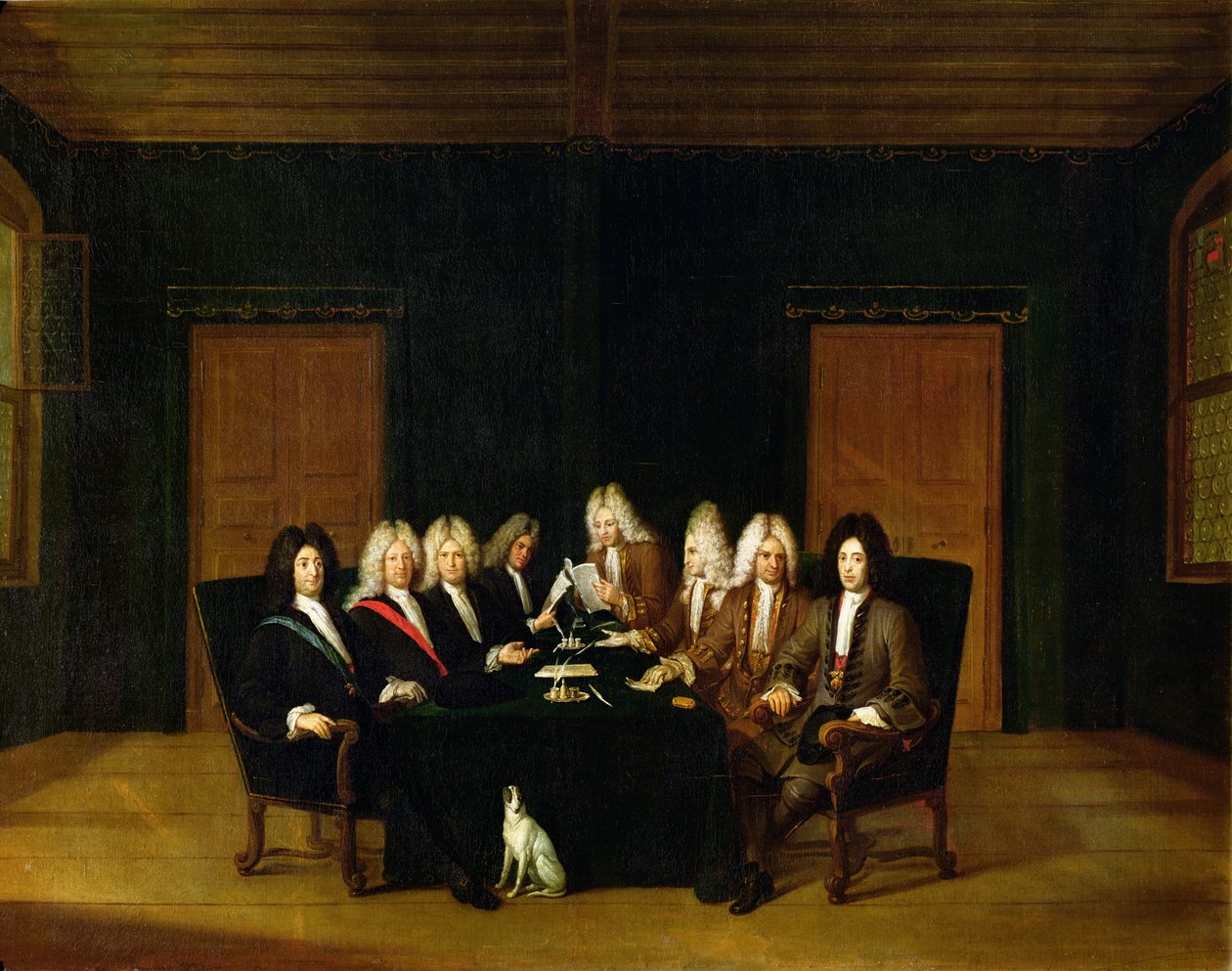 Pełnomocnicy na Kongresie Badeńskim, wrzesień 1714 autorstwa Johann Rudolph the Elder Huber