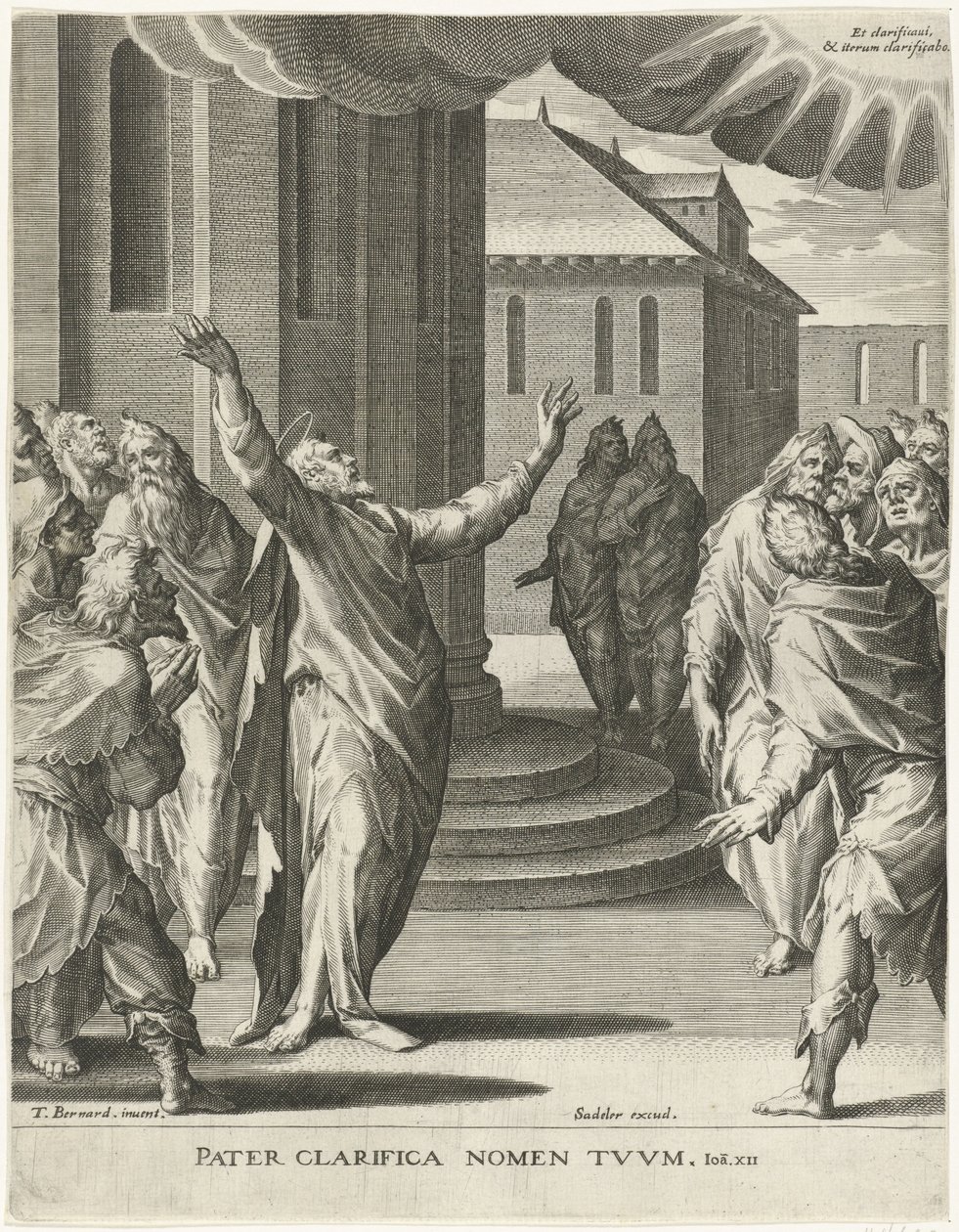 Chrystus modli się do Boga Prawda orędzia Chrystusa (tytuł serii) autorstwa Johann Sadeler (I)
