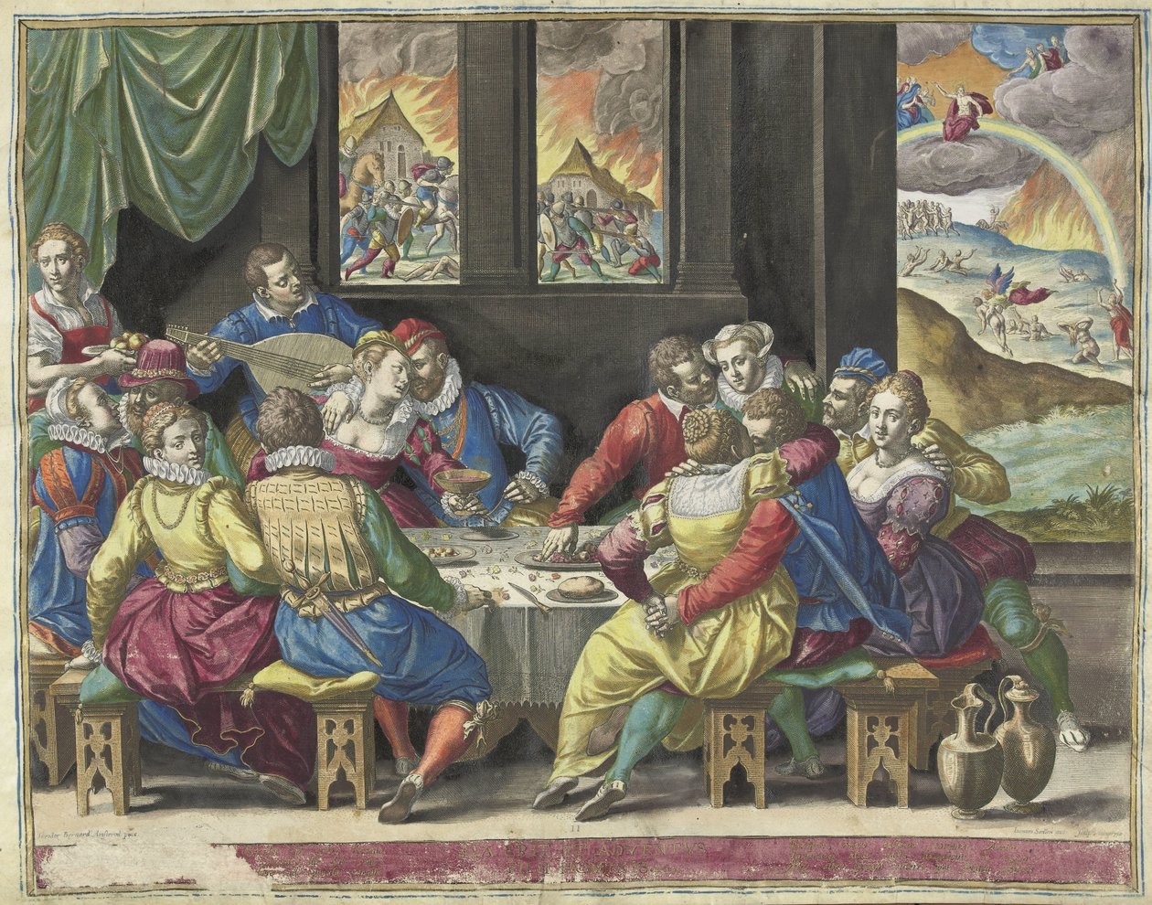 Ludzkość czeka na Sąd Ostateczny Ita erit et adventus filii hominis (tytuł na przedmiocie) autorstwa Johann Sadeler (I)
