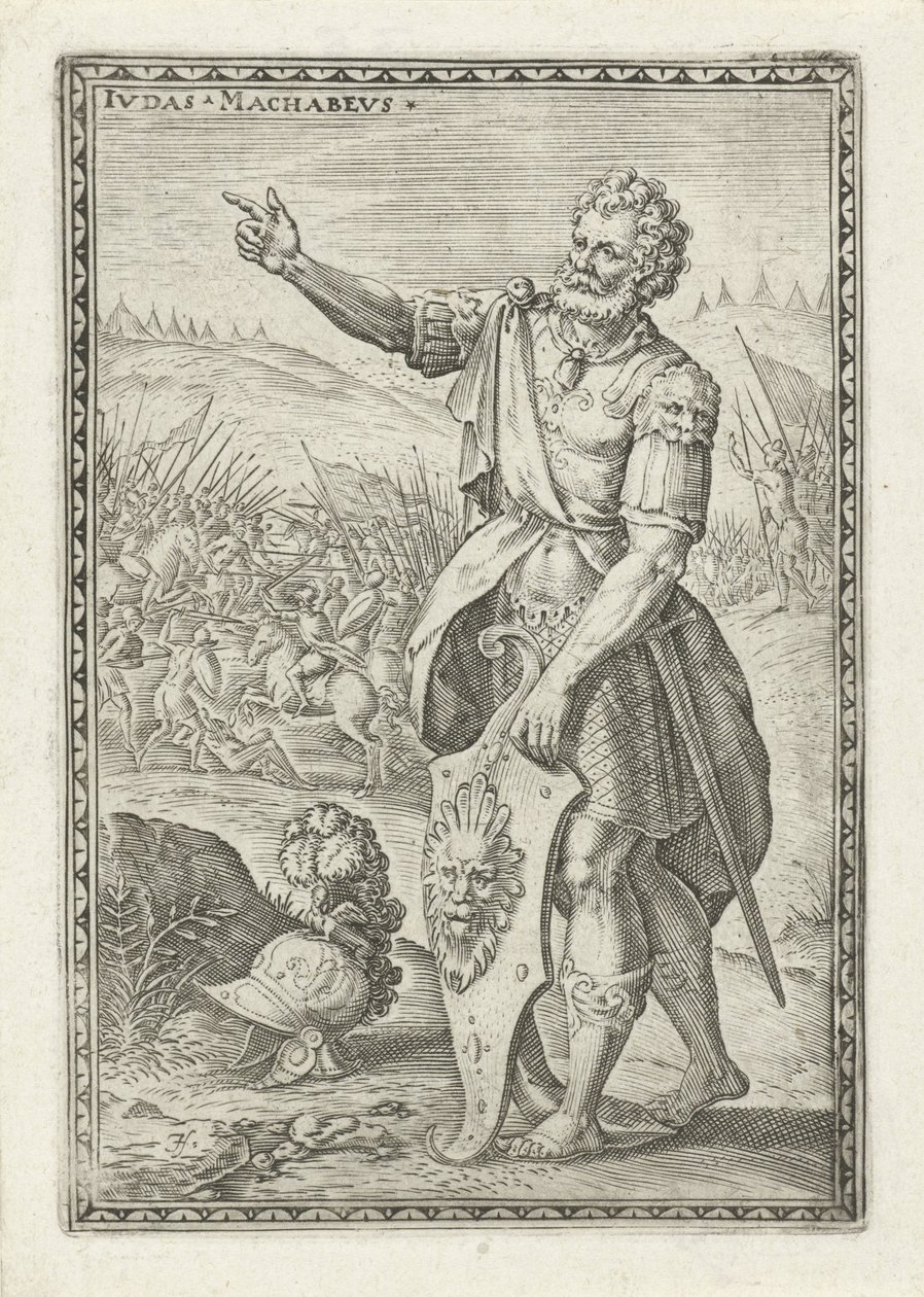 Juda Machabeusz Ivdas Machabevs (tytuł na obiekcie) Postacie ze Starego Testamentu (tytuł serii) autorstwa Johann Sadeler (I)