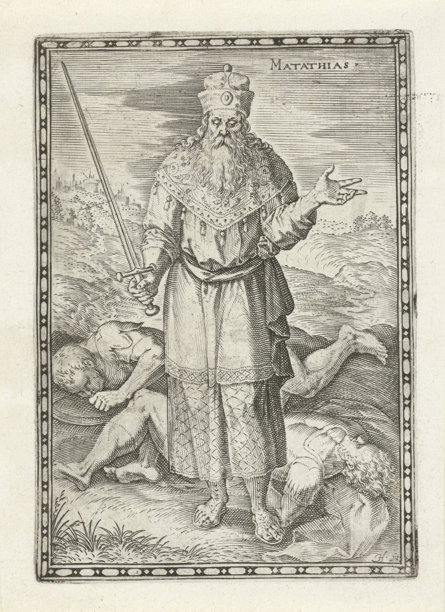 Mattias Matathias (tytuł na obiekcie) Postacie ze Starego Testamentu (tytuł serii) autorstwa Johann Sadeler (I)