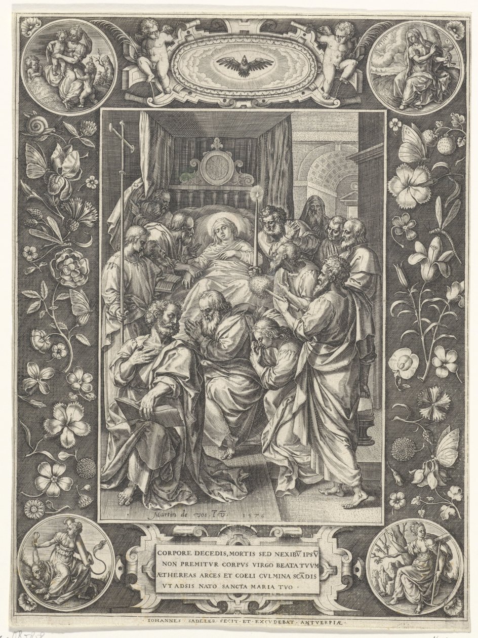 Łoże śmierci Maryi autorstwa Johann Sadeler (I)