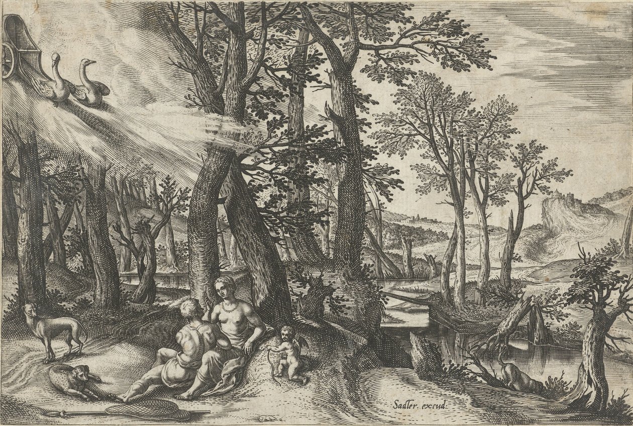 Wenus i Adonis autorstwa Johann Sadeler (I)